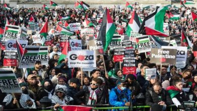 صورة بريطانيا: 100 مظاهرة رفضاً لحرب إسرائيل على غزة  أخبار السعودية