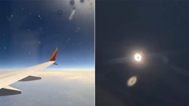 صورة “مرة واحدة في العمر”.. فيديو مذهل لـ كسوف الشمس الكلي من طائرة على ارتفاع 10668 مترا