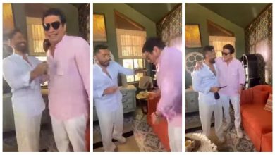 صورة “ألقى الشاي عليه”.. تامر حسني يمازح باسم سمرة من كواليس فيلم “ري ستارت”