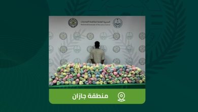 صورة القبض على مخالف لنظام أمن الحدود بجازان لترويجه 256 كيلوجرامًا من نبات القات المخدر