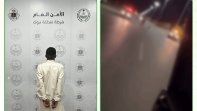صورة «مرور تبوك» يقبض على مواطن حاول الهرب من نقطة أمنية