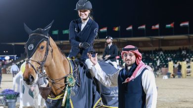 صورة الأمير عبدالله بن فهد يتوّج البلجيكية فيرفيمب بكأس الاتحاد السعودي للفروسية للترويض 2024