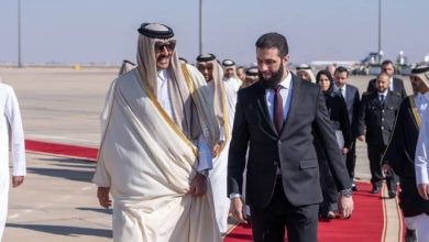 صورة بعد ساعات من تنصيب الشرع.. أمير قطر في دمشق  أخبار السعودية