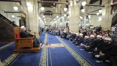 صورة مفتي الجمهورية يلقي درس التراويح بالجامع الأزهر حول غزوة بدر الكبرى
