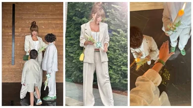 صورة 12 صورة لـ ميريام فارس مع زوجها وعائلتها من احتفالها بـ”أحد السعف”