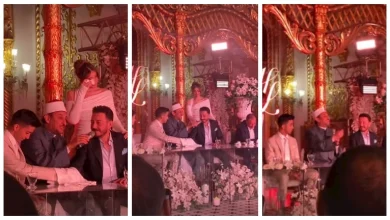 صورة بكاء أحمد زاهر وحضور الخطيب.. الصور الأولى من عقد قران هشام جمال وليلى زاهر