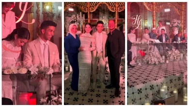 صورة عمرو وهبة مهنئًا هشام جمال بعقد قرانه على ليلى زاهر: “مبروك للأستاذ H والآنسة L”