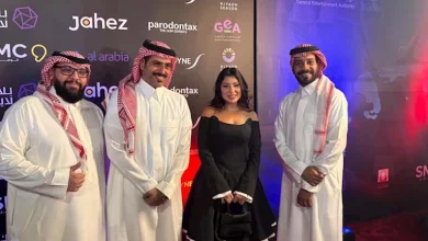 صورة بالصور| إبراهيم الحجاج وبسمة داود يحتفلان بالعرض الخاص لفيلم “إسعاف” في السعودية