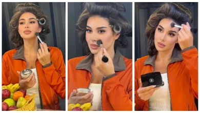 صورة ياسمين صبري تنشر صورًا وهي تضع “المكياج”.. والجمهور: “أحلى من جورجينا”