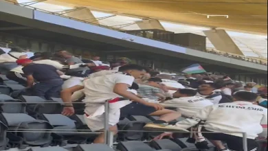 صورة اشتباكات بين جماهير الزمالك وستيلينبوش وتدخل الأمن (فيديو)