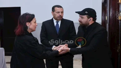 صورة بالصور- مي كساب وسما إبراهيم في عزاء زوجة الفنان نضال الشافعي