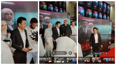 صورة بالصور| سامح حسين بصحبة زوجته في العرض الخاص لفيلم “استنساخ”