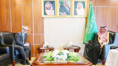 صورة آل جابر يبحث مع بعثة الاتحاد الأوروبي الأزمة اليمنية  أخبار السعودية