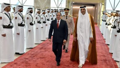 صورة السيسي وأمير قطر يبحثان الأوضاع في غزة ويؤكدان رفضهما القاطع للتهجير