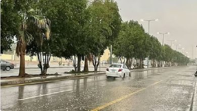 صورة أمطار ورياح شديدة السرعة على منطقة حائل