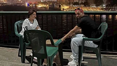 صورة على كورنيش النيل.. مي كساب رفقة زوجها أوكا