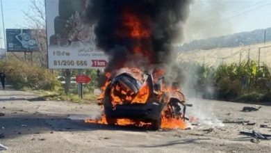 صورة شهيد بقصف إسرائيلي لسيارة في جنوب لبنان