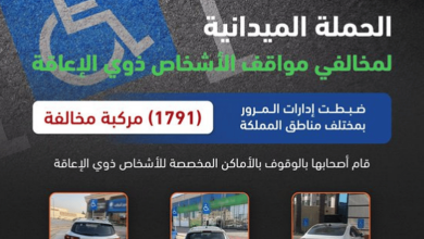 صورة ضبط 1791 مركبة مخالفة متوقفة في أماكن «ذوي الإعاقة»