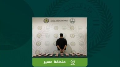 صورة القبض على شخص في عسير لترويجه 8.096 قرصًا خاضعًا لتنظيم التداول الطبي