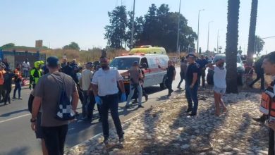 صورة اصابة 9 مستوطنين في عملية دهس في منطقة مفترق بيت ليد قرب نتانيا..