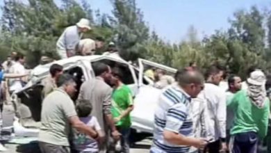 صورة وصول 11 مصابا وحالتي وفاة لمستشفى الباجور في حادث الطريق الإقليمي