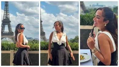 صورة بعد ظهورها مع تامر حسني..آية سليم بإطلالة جريئة أمام برج إيفل