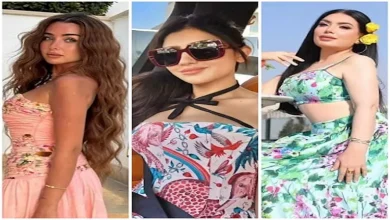 صورة أبرزهم مي عمر.. 25 صورة لـ نجمات خطفن الأنظار بفساتين منقوشة