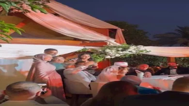 صورة الصور الأولى من عقد قران وحفل زفاف هاجر السراج