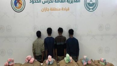 صورة جازان: القبض على 4 مخالفين لنظام أمن الحدود لتهريبهم 120 كجم قات  أخبار السعودية