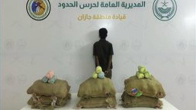 صورة القبض على يمني لتهريبه 100 كيلوجرامٍ من نبات القات المخدر بجازان