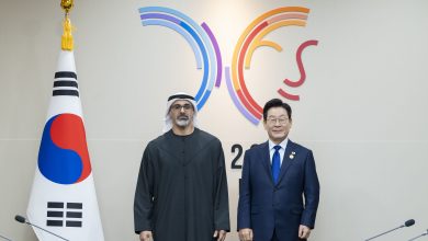 صورة ولي عهد أبوظبي يبحث مع رئيس جمهورية كوريا سبل تعزيز التعاون الثنائي