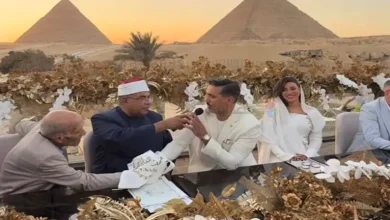 صورة 7 صور ترصد كتب كتاب الإعلامي محمد غنيم والفنانة هايدي موسى
