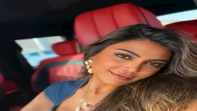 صورة “بدون حمالات” ريهام حجاج تتألق بـ الأخضر الزمردي