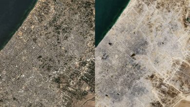 صورة صورتان بالأقمار الصناعية تظهران كيف «مسحت» إسرائيل مدينة غزة