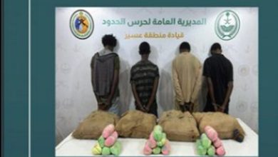 صورة لتهريب وترويج المخدرات.. القبض على مواطن و4 مخالفين من الجنسية الإثيوبية في حائل وعسير 