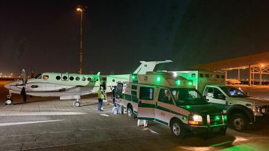 صورة نقل مواطنتين بطائرة الإخلاء الطبي من الكويت لاستكمال علاجهما بالمملكة
