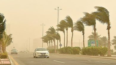 صورة رياح نشطة على تبوك وأمطار على محافظتي الليث وأضم