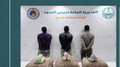 صورة  القبض على 3 من الجنسية الإثيوبية لتهريبهم 45 كيلوجراما من القات في عسير