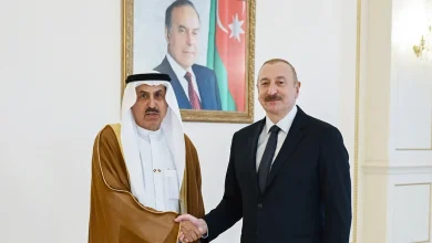 صورة رئيس أذربيجان يرحب برئيس المجلس الوطني الاتحادي