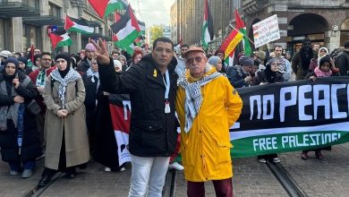 صورة تظاهرة بالالاف للجالية في بريمن الألمانية تنديدا بحرب الابادة والتجويع