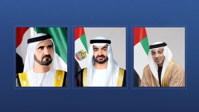 صورة رئيس الدولة ونائباه يعزون أمير قطر بوفاة مريم بنت عبدالله