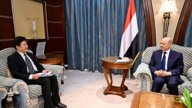 صورة اجتماع خلف الأبواب المغلقة بين العليمي والدبلوماسي الصيني.. ما الذي يجري في البحر الأحمر