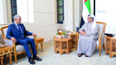 صورة منصور بن زايد يبحث التعاون مع مدير المصرف العربي للتنمية في إفريقيا