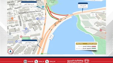 صورة غلق بعض مسارات وتحويلات مرورية بمشروع تطوير الطرق المؤدية لمطار البحرين الدولي