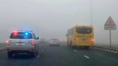 صورة صفر حوادث جسيمة خلال موجة الضباب في الشارقة