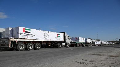 صورة ضمن “الفارس الشهم 3”.. الإمارات تسير أكثر من 250 قافلة تحمل 1.6 مليون طرد مساعدات لغزة