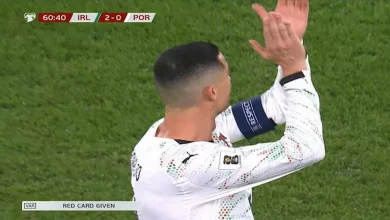 صورة لأول مرة في تاريخه.. رونالدو يحصل على بطاقة حمراء مع البرتغال (فيديو)