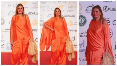 صورة بـ”البرتقالي المبهج”.. إطلالة مميزة لـ يسرا في مهرجان القاهرة السينمائ