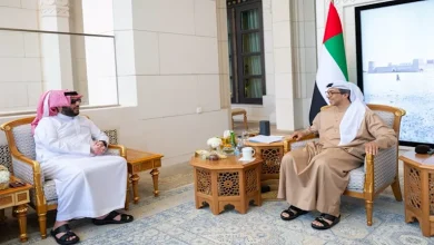 صورة لقاء تركي آل الشيخ بالشيخ منصور بن زايد في أبوظبي
