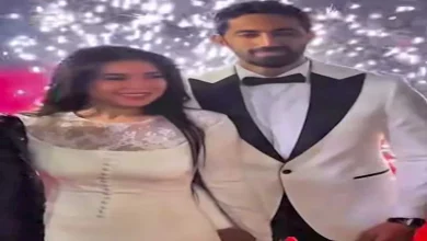 صورة “فستان عروسة”.. مي عز الدين بالأبيض بأول ظهور لها مع عريسها (صور)